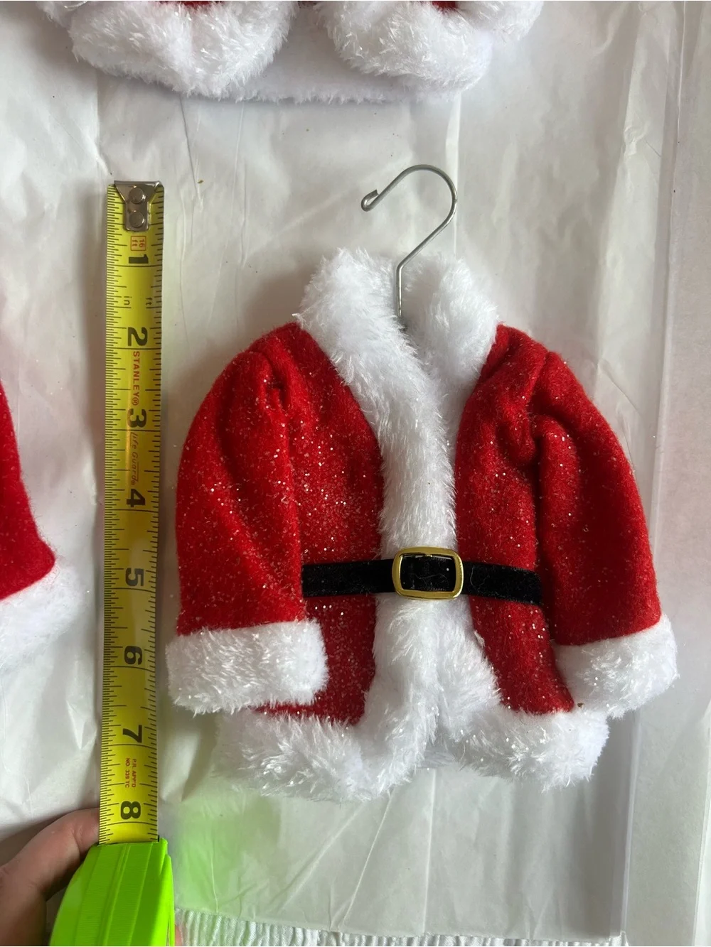 Red Santa jacket ornaments- 6
